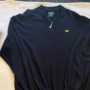 Peter Millar Black Luxury Blend Quarter-Zip Masters